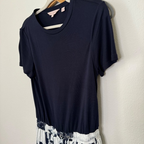 Ted Baker Mockable Midi Dress in Bluebell White Blue 6 - Picture 9 of 10